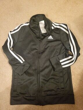 adidas Black Jacket with White Stripe Accents